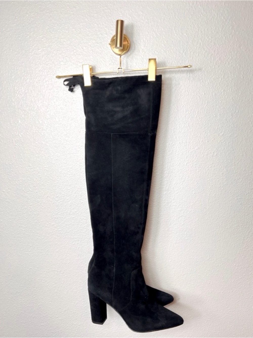 Adrienne Vittadini Nilson Over The Knee Stud Zipper Tie Suede Boots Size 7